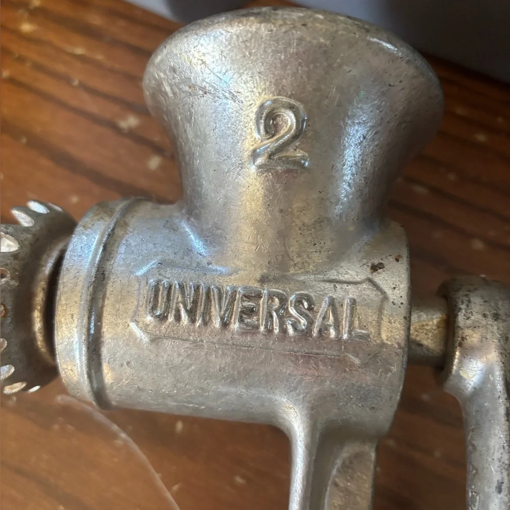 Vintage Universal No. 2 food chopper/meat grinder and 2-in-1 garlic press